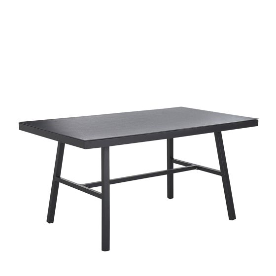 Puutarhapöytä CANETTO 150 cm 90 cm Lasi Musta