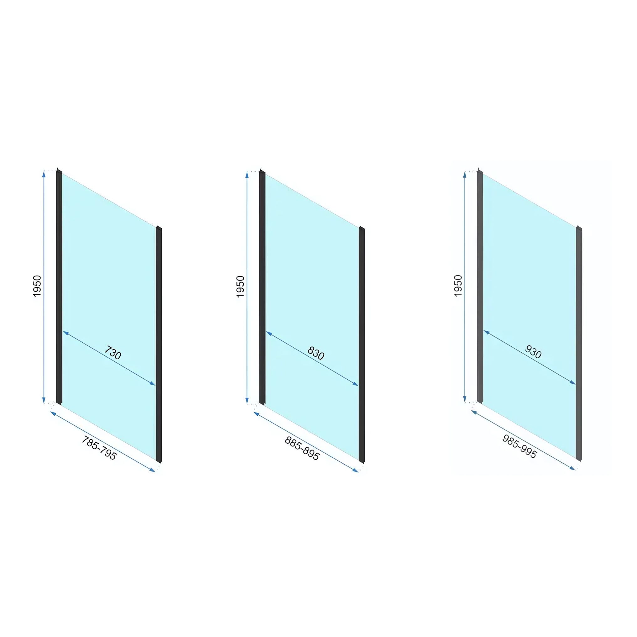 REA Kulmasuihkukaappi RAPID SLIDE 130x100 musta, 130X100X195CM