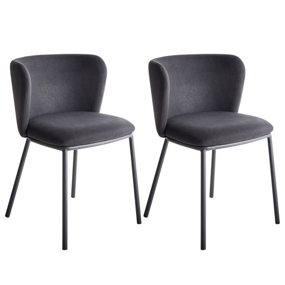 Ruokatuolisetti 2 kpl MINA kangas Musta