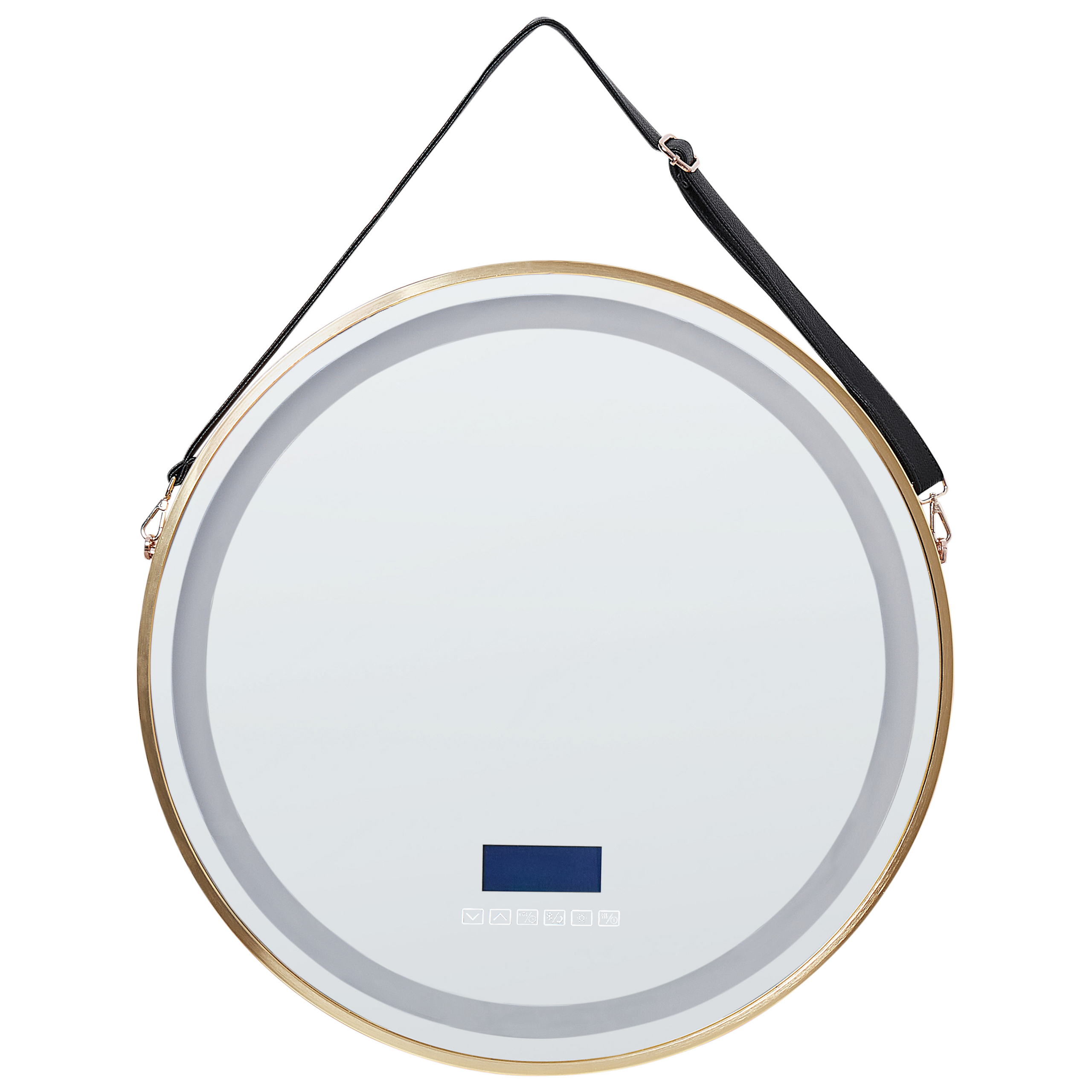 Kylpyhuoneen LED-peili DAROIS 60 cm 60 cm Bluetooth-kaiuttimella Kulta