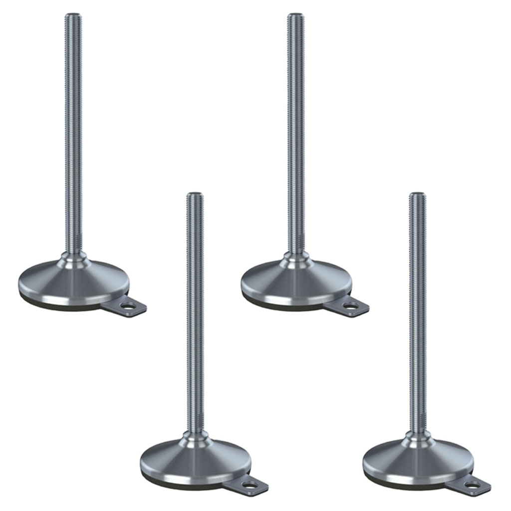 Ruostumaton tasoitusjalka 16x230x105mm pohja ja tärinänesto1500kg-sarja