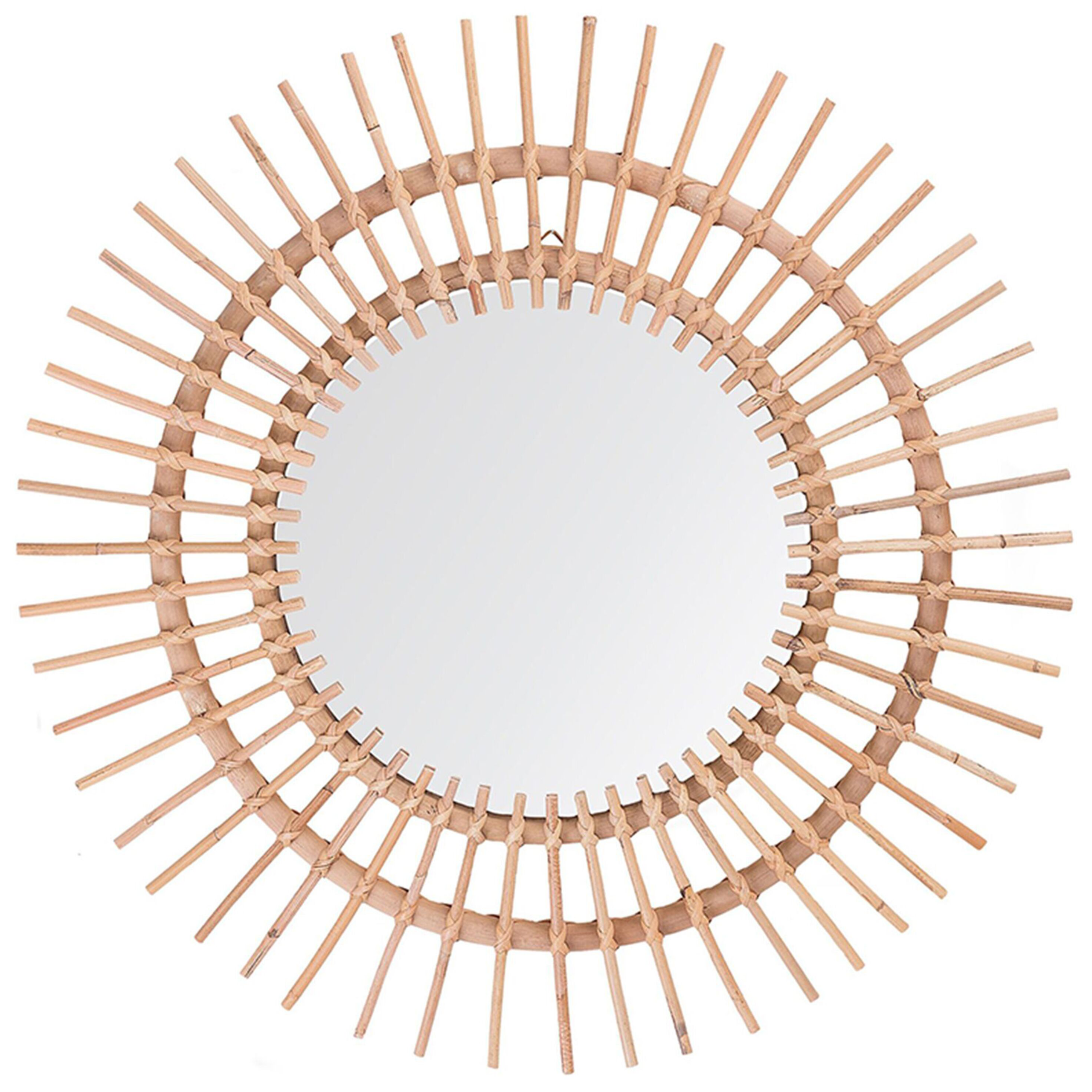 Seinäpeili STENEN 76 cm 76 cm rottinki Beige