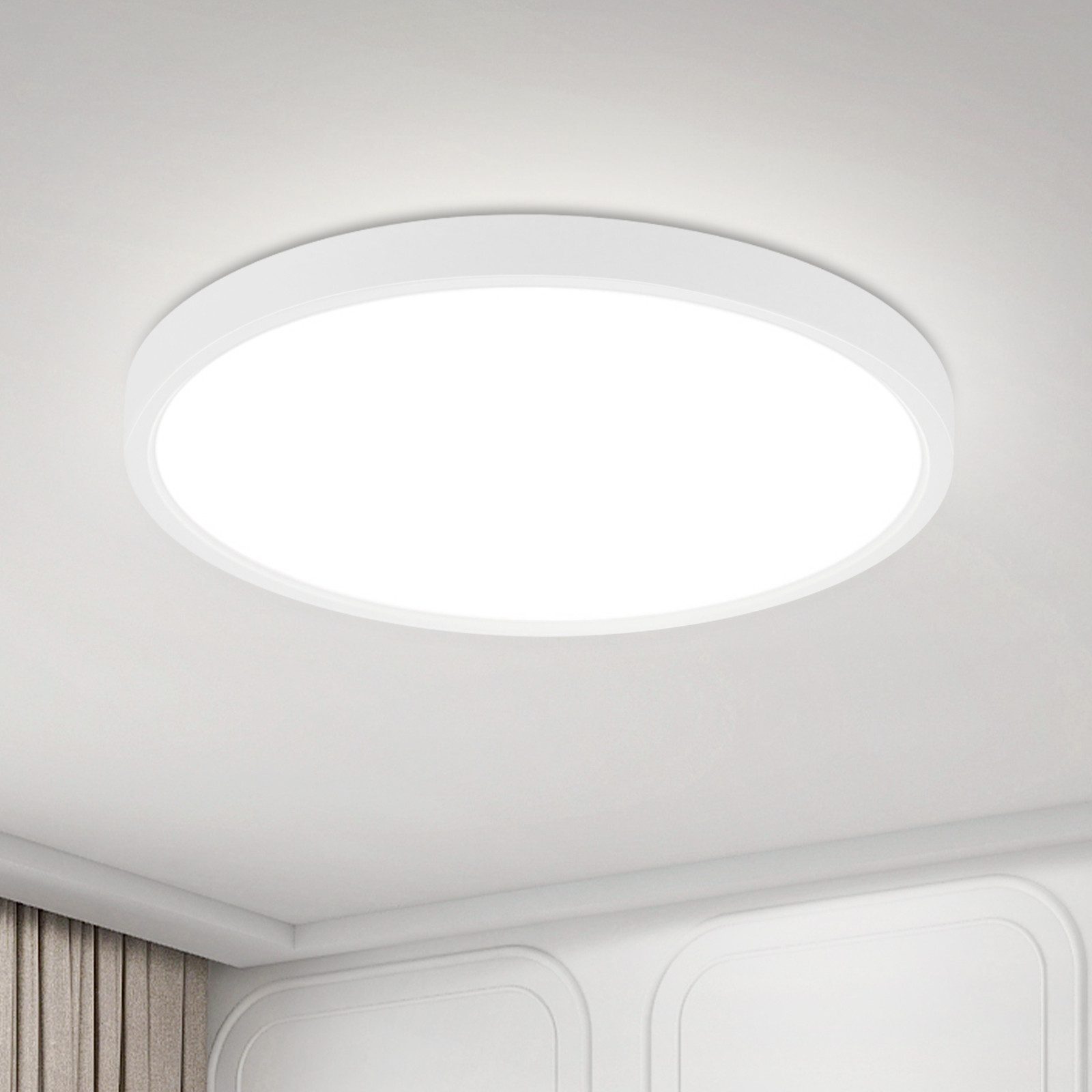 NETTLIFE litteä LED - kattovalaisin 18 cm - 15 W, valkoinen, 6000 K - moderni valaistus keittiöön, eteiseen, makuuhuoneeseen