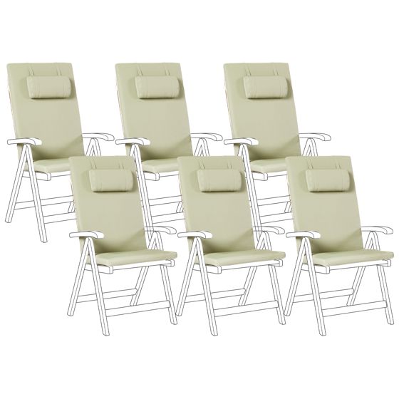 Selkä-/istuintyynysetti 6 kpl JAVA/AMANTEA PREMIUM 50 x 70 cm Vihreä