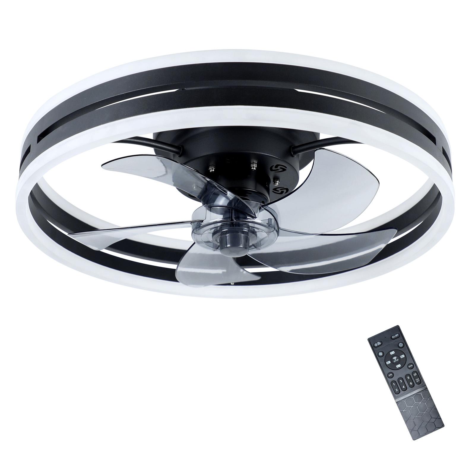 NETTLIFE - kattotuuletin LED - valolla ja kaukosäätimellä - Hiljainen, himmennettävä kattotuuletinvalaisin ajastimella