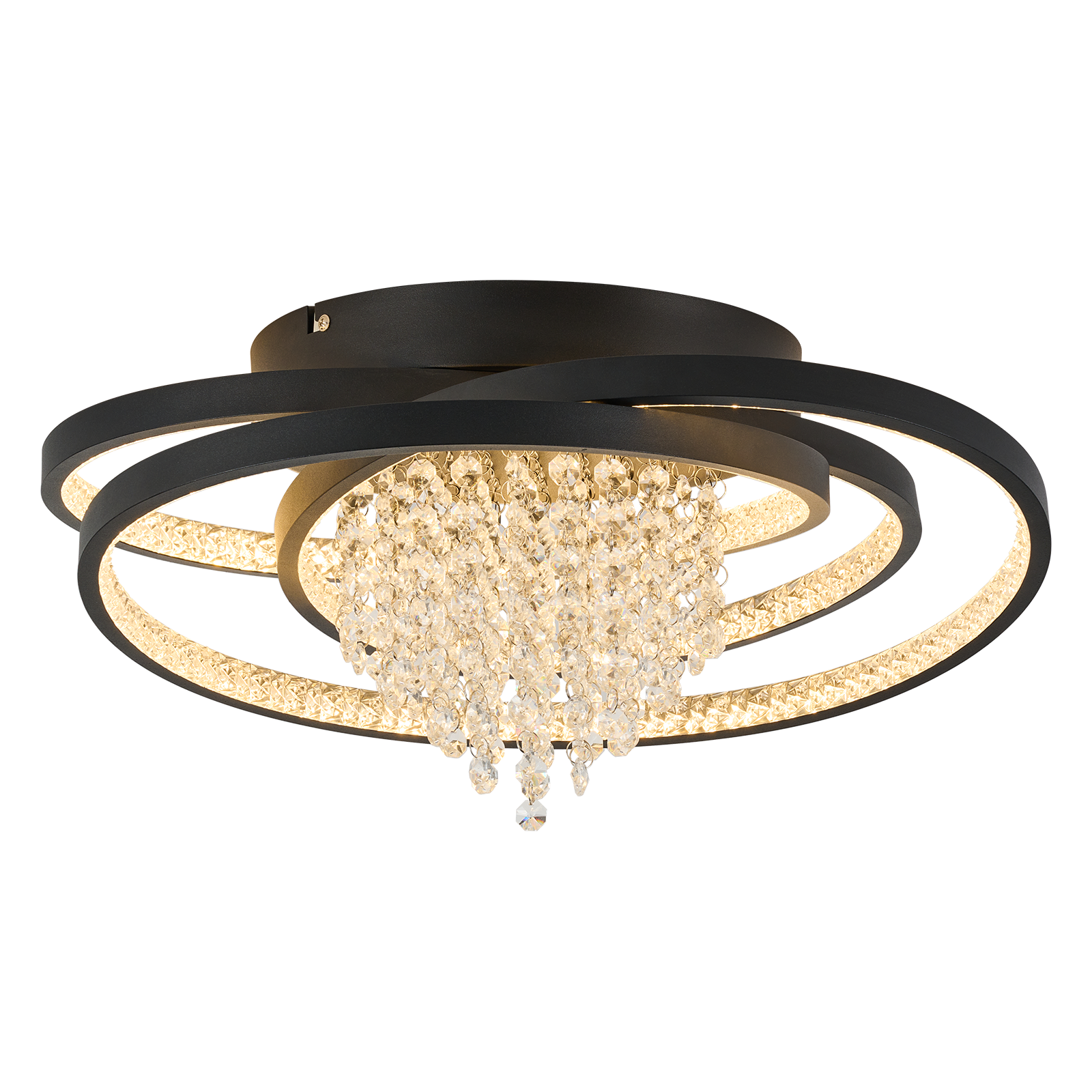 NETTLIFE moderni LED-kattovalaisin, musta, 40 W, lasivarjostin, 3000 K lämmin valkoinen valo, sopii olohuoneisiin, makuuhuoneisiin ja toimistoihin