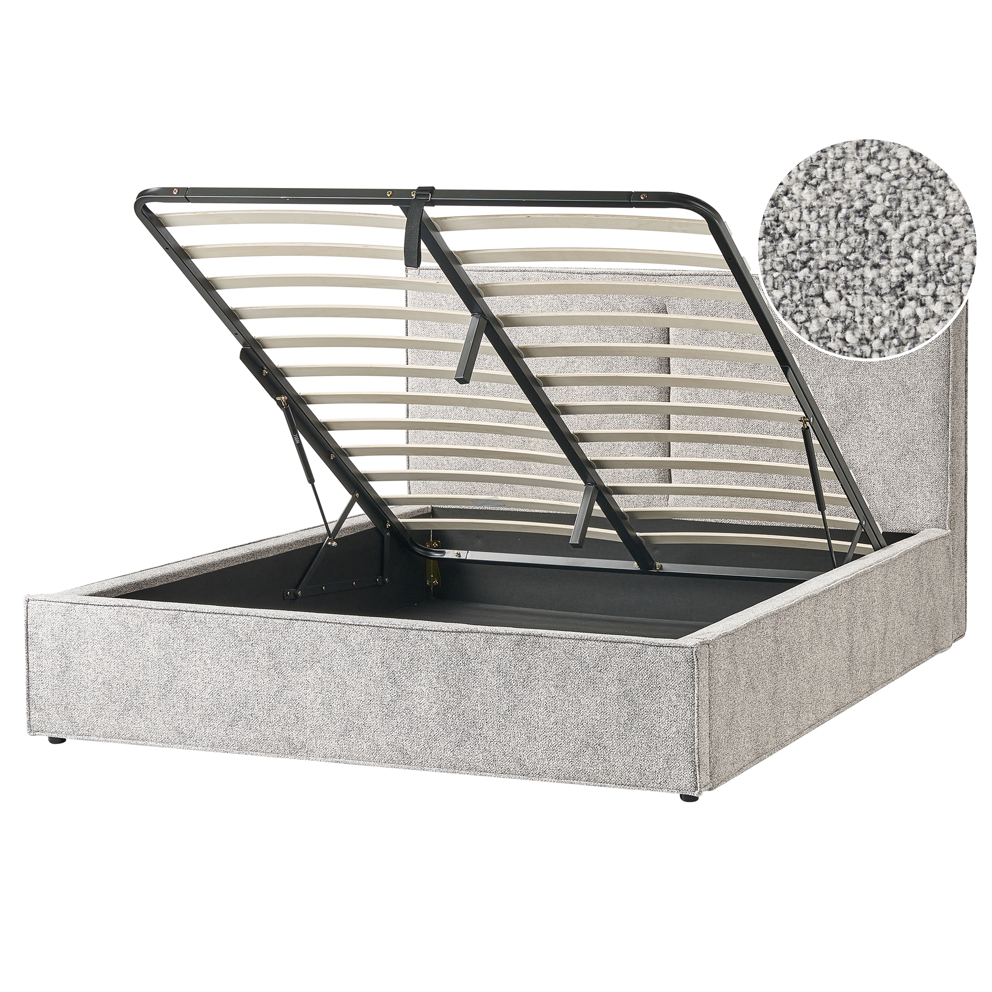 Sänky säilytystilalla veluurikangas MOISSAC 160 x 200 cm Harmaa/beige