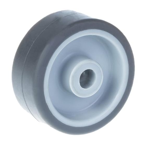 50 mm:n pyörä, jossa harmaa TPR-kumi polypropeenikeskiön päällä.