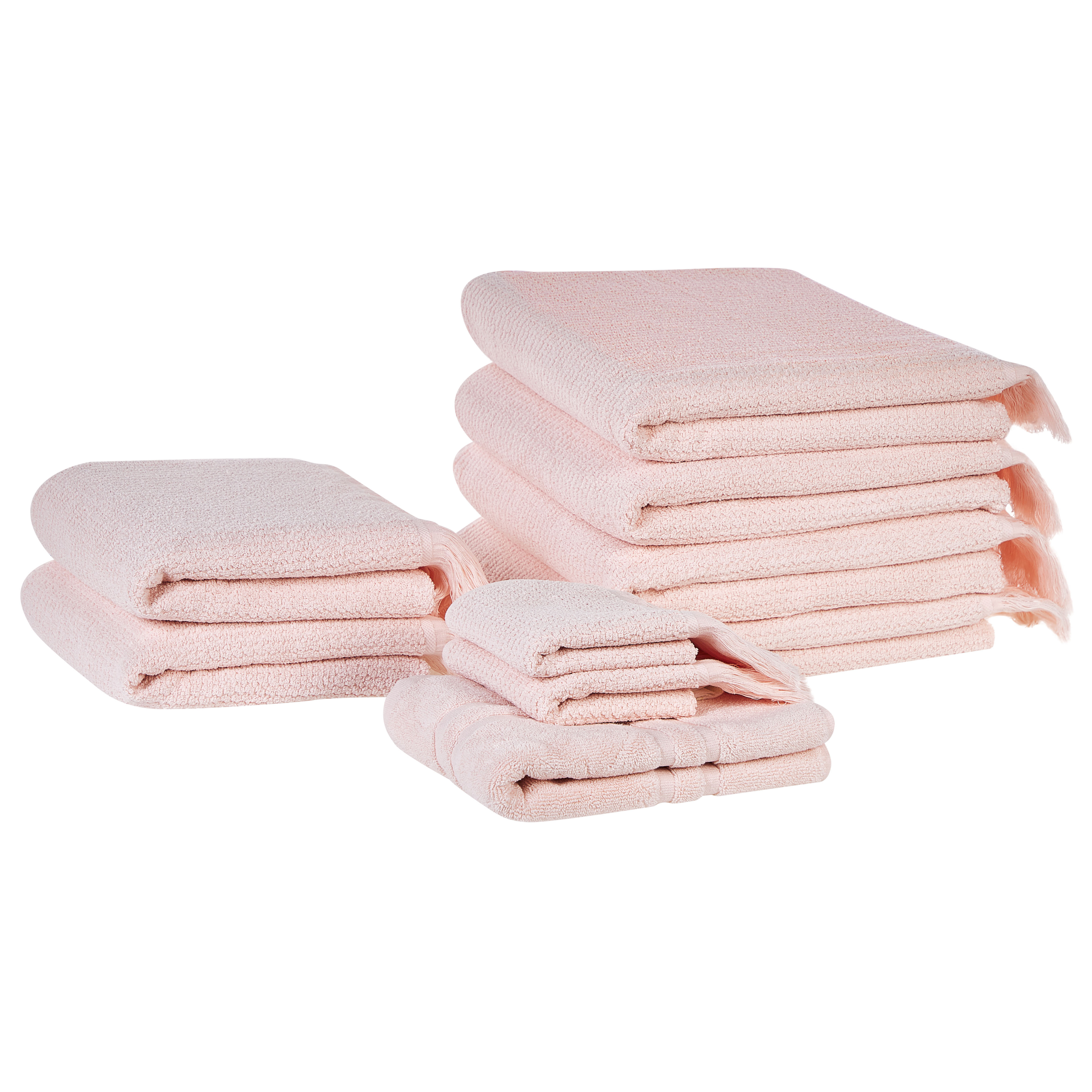 Pyyhesetti 9 kpl ATIU Puuvillafrotee Pastellipinkki