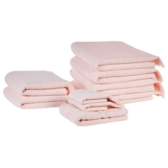 Pyyhesetti 9 kpl ATIU Puuvillafrotee Pastellipinkki