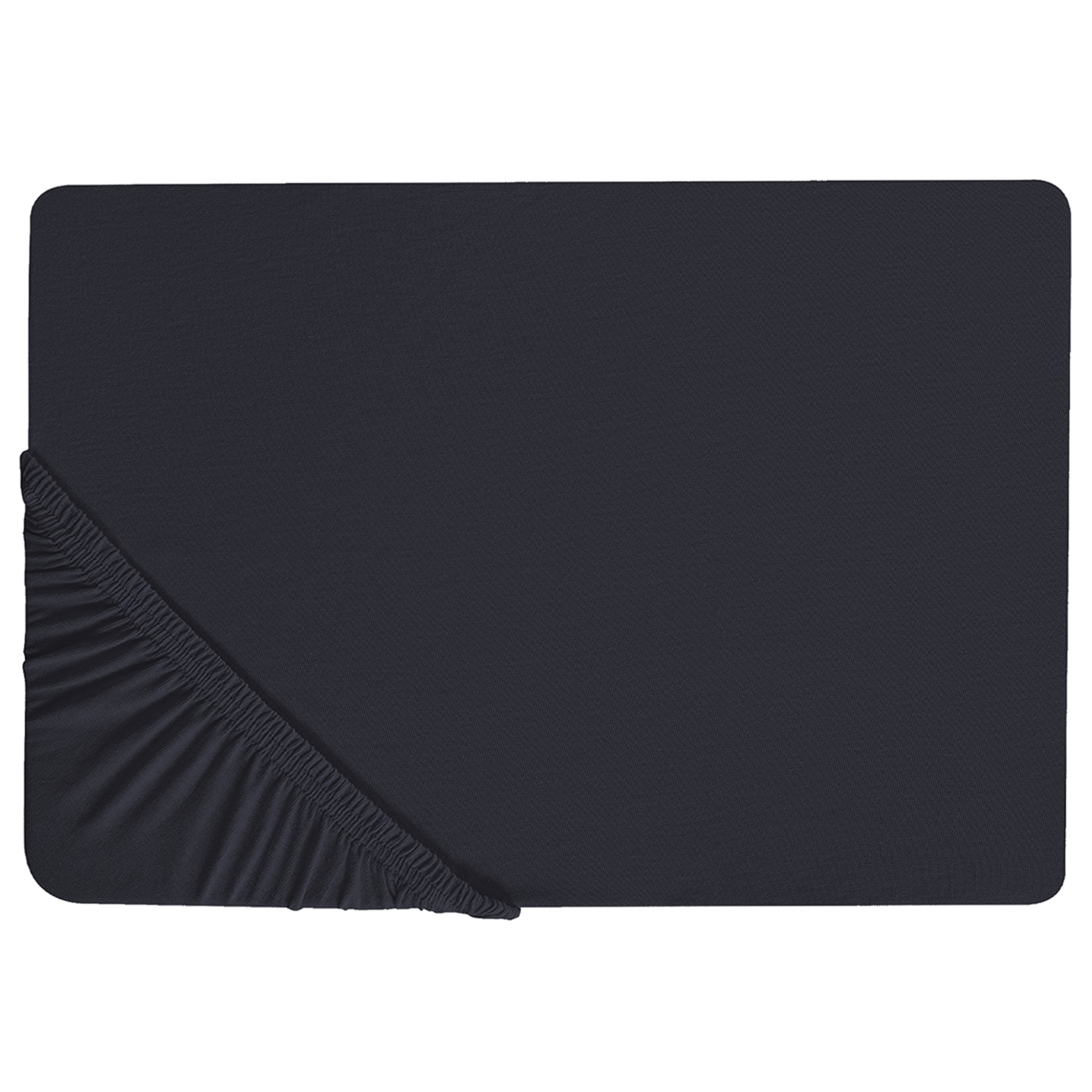 Muotoonommeltu lakana JANBU puuvilla 140 x 200 cm Musta