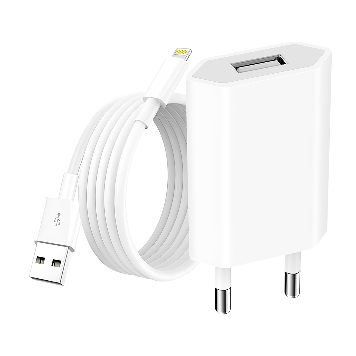 USB-verkkolaturi iPhone 1A 5W USB-A–Lightning-kaapelilla 1 m