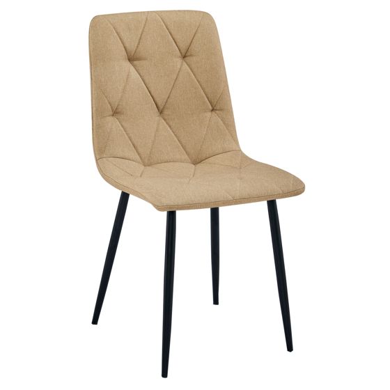 LIBRA verhoiltu tuoli, ruskea kangas, mustat jalat (1 kpl)