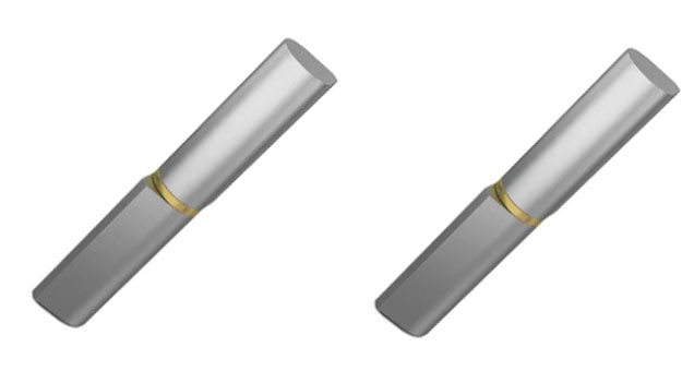 Sarana 100mm Teräksinen pudotusprofiili hitsattava kiinteä tappi - 2 kpl:n sarja