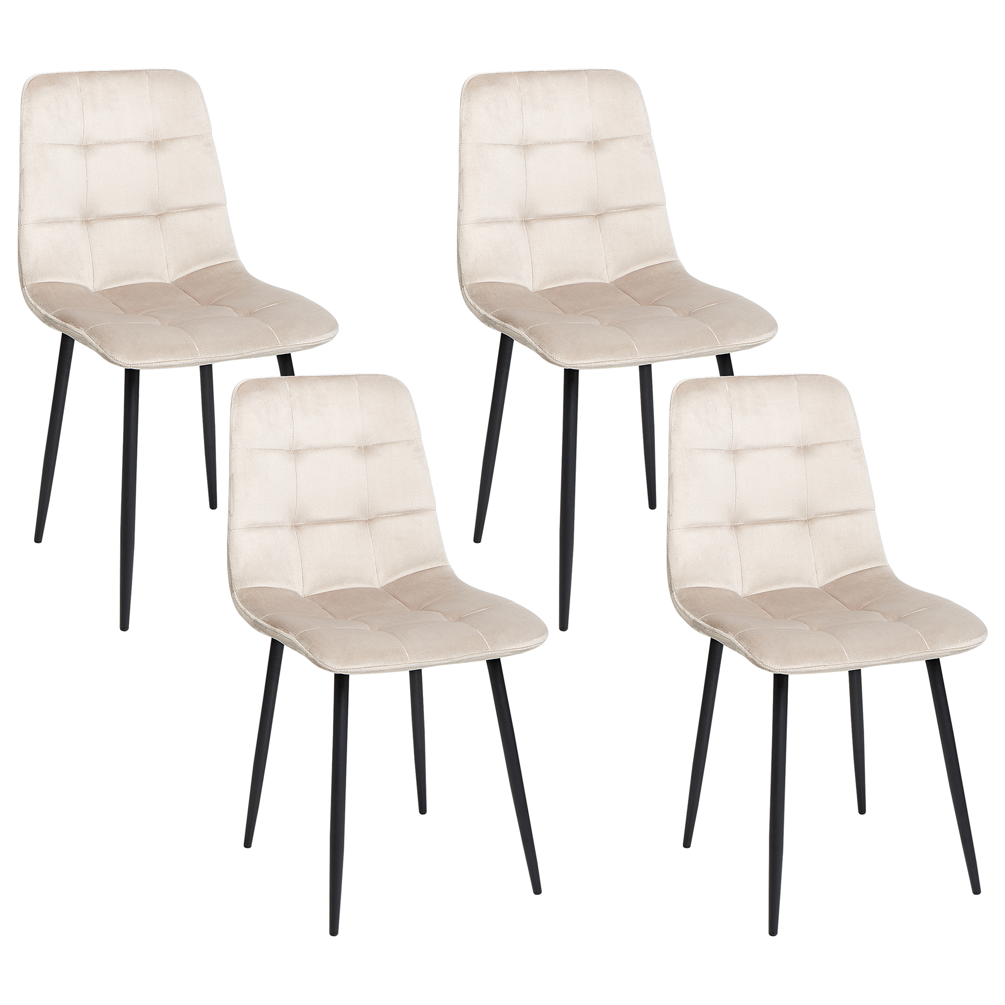 Ruokatuolisetti 4 kpl POWELL sametti Beige