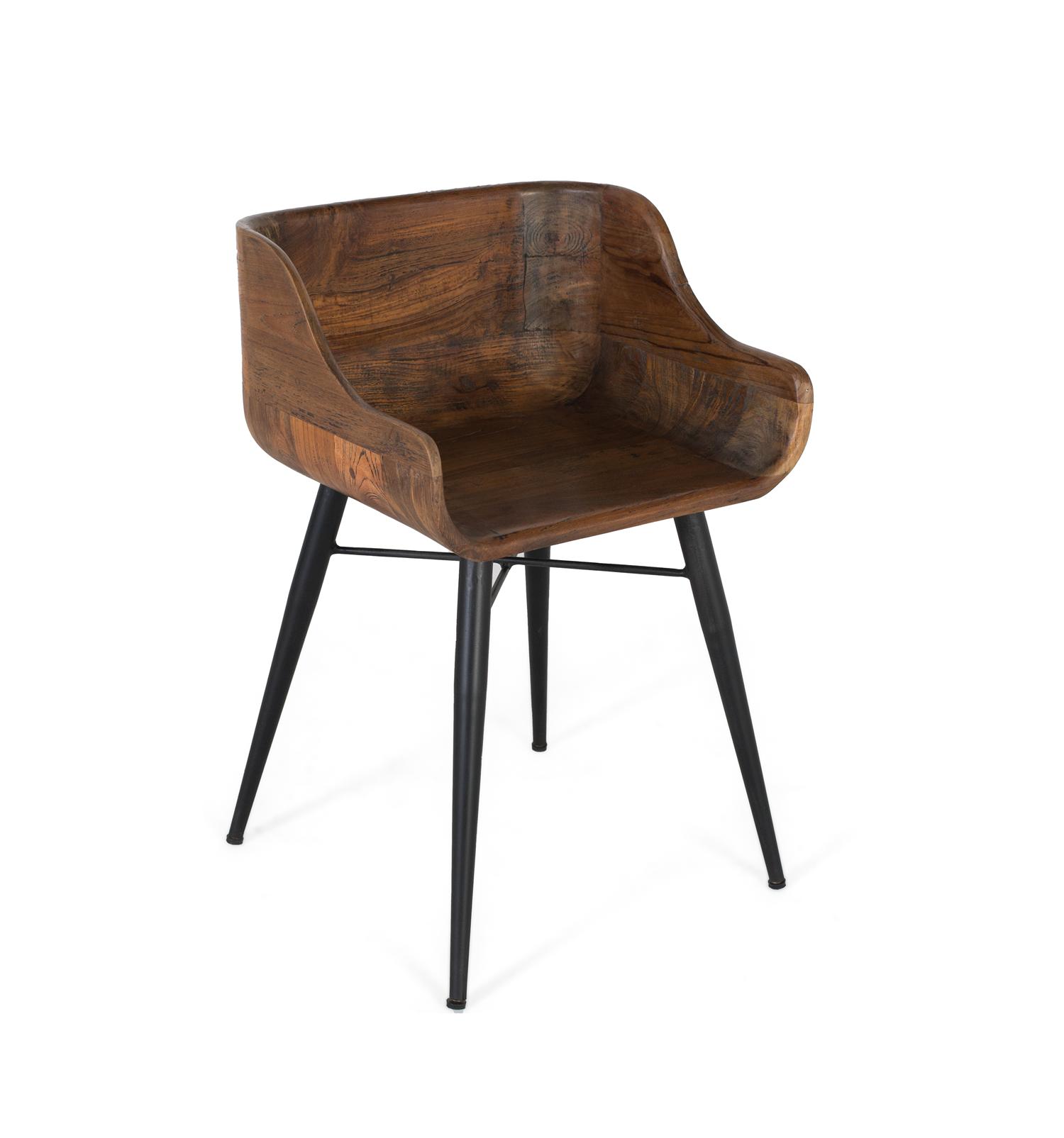 Tiikkipuu tuoli, rautajalat