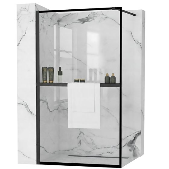 REA Suihkuseinä BLER 120 musta, 1,7X120X195CM