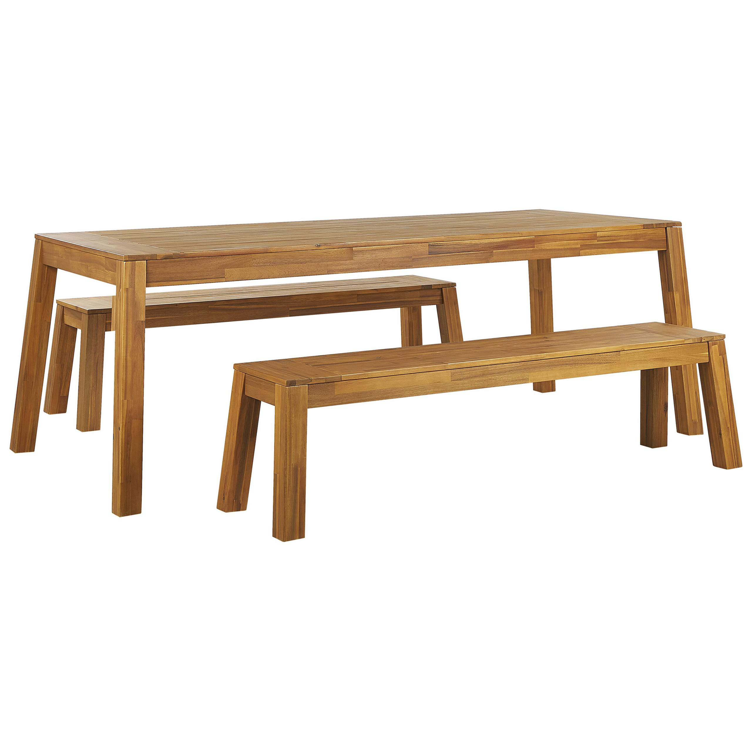 Ulkoruokailuryhmä penkeillä 6-istuttava LIVORNO akaasia Ruskea