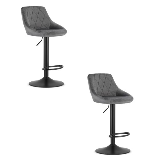 KAST jakkara - harmaa sametti / musta jalusta x 2