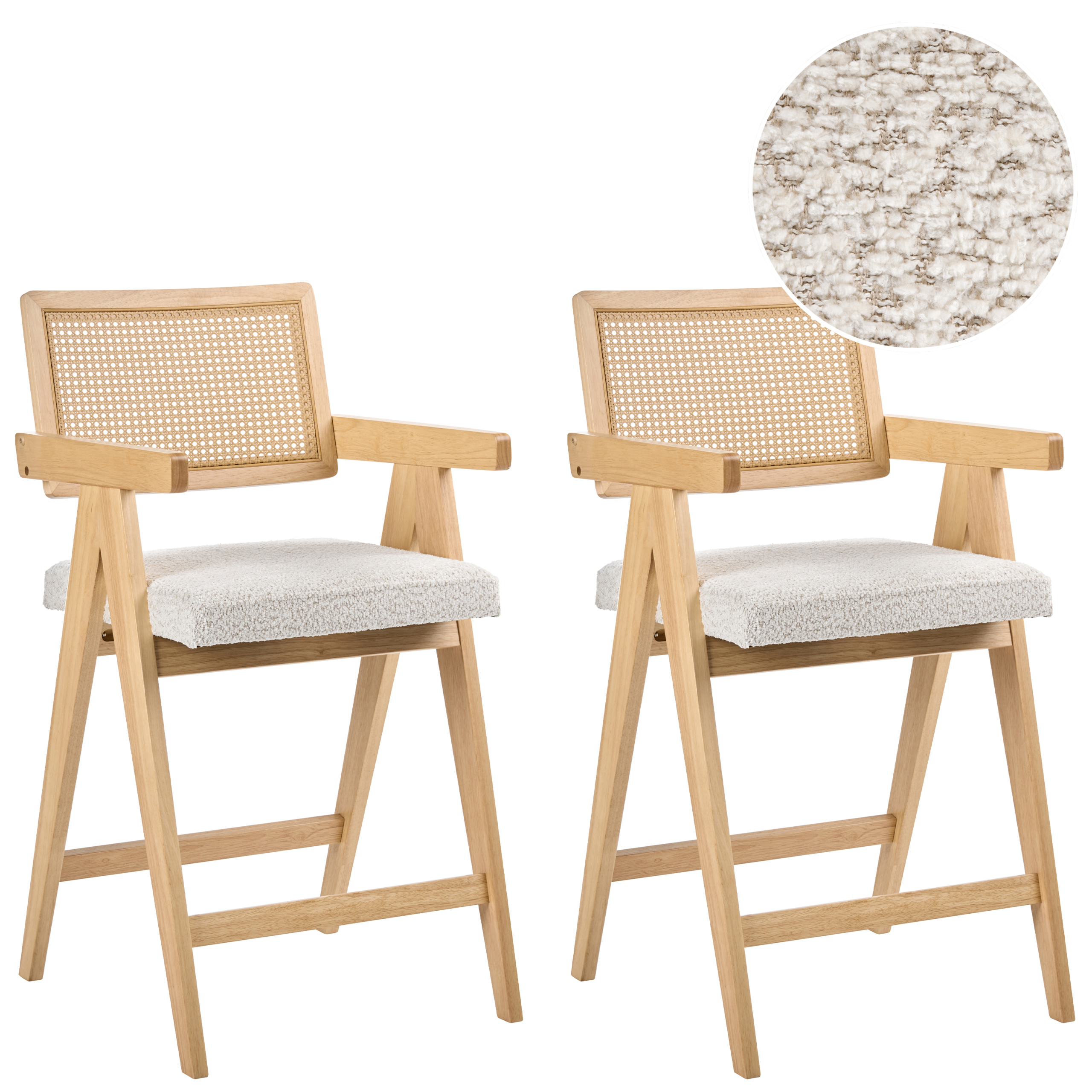 Baarituolisetti 2 kpl AVA Puu Vaaleanruskea/beige