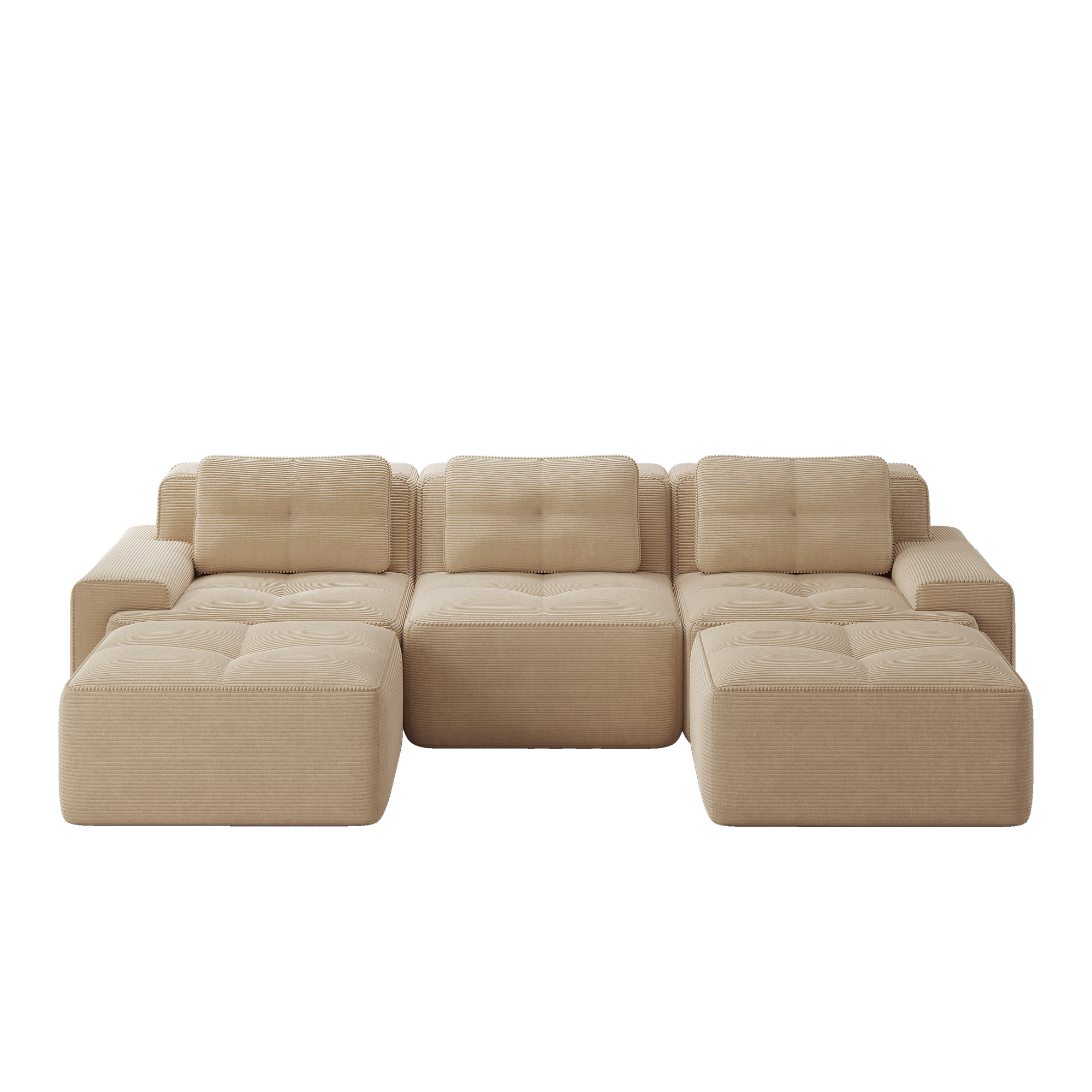 moduulisohva 3-paikkainen beige kankas moderni säilytystilalla varustettu