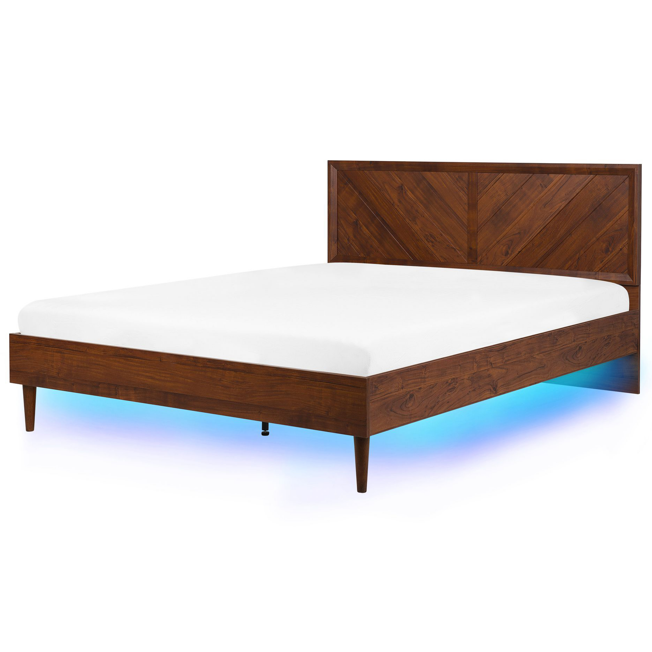 Sänky LED-valolla MIALET 180 x 200 cm Tummanruskea