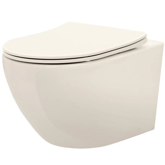 REA Seinä-WC CARLO MINI RIMLESS beige, 49, 5X37X32CM