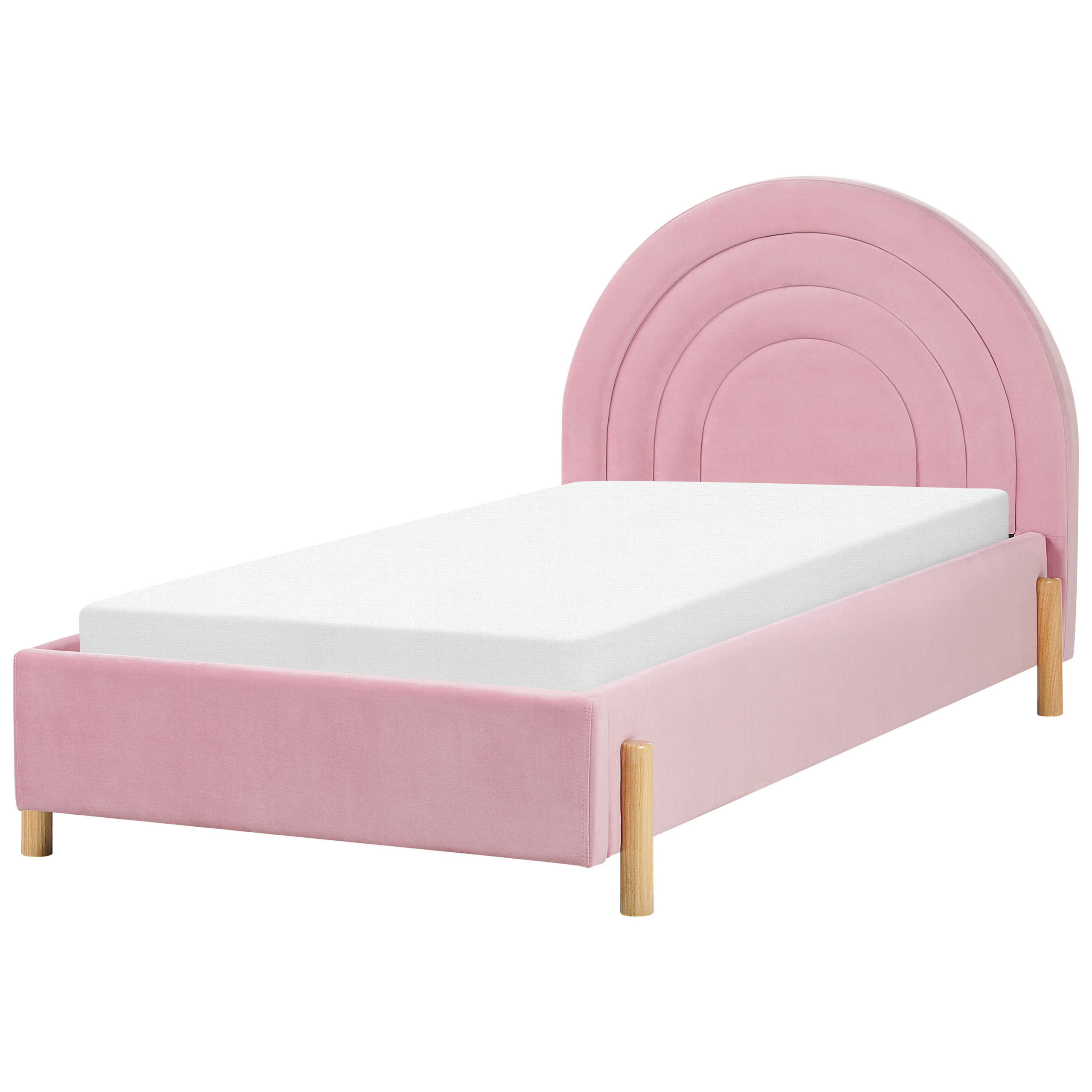 Lastensänky Sametti ANET 90 x 200 cm Vaaleanpunainen
