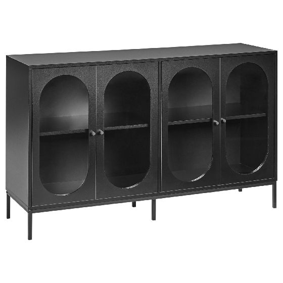 Lasivitriinikaappi LANGFORD 137 cm Musta