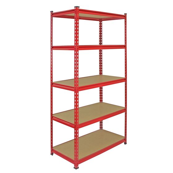 5 x punainen Z-Rax autotallin hylly 90 cm