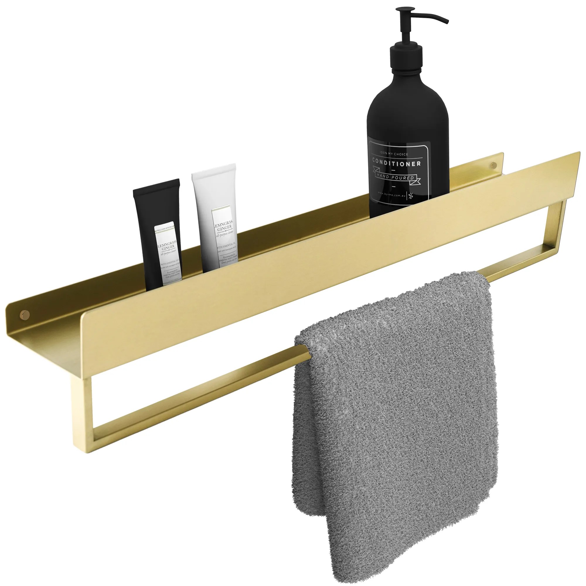 REA kylpyhuonehylly SF01-600-BG harjattu kulta, 60X9X11CM
