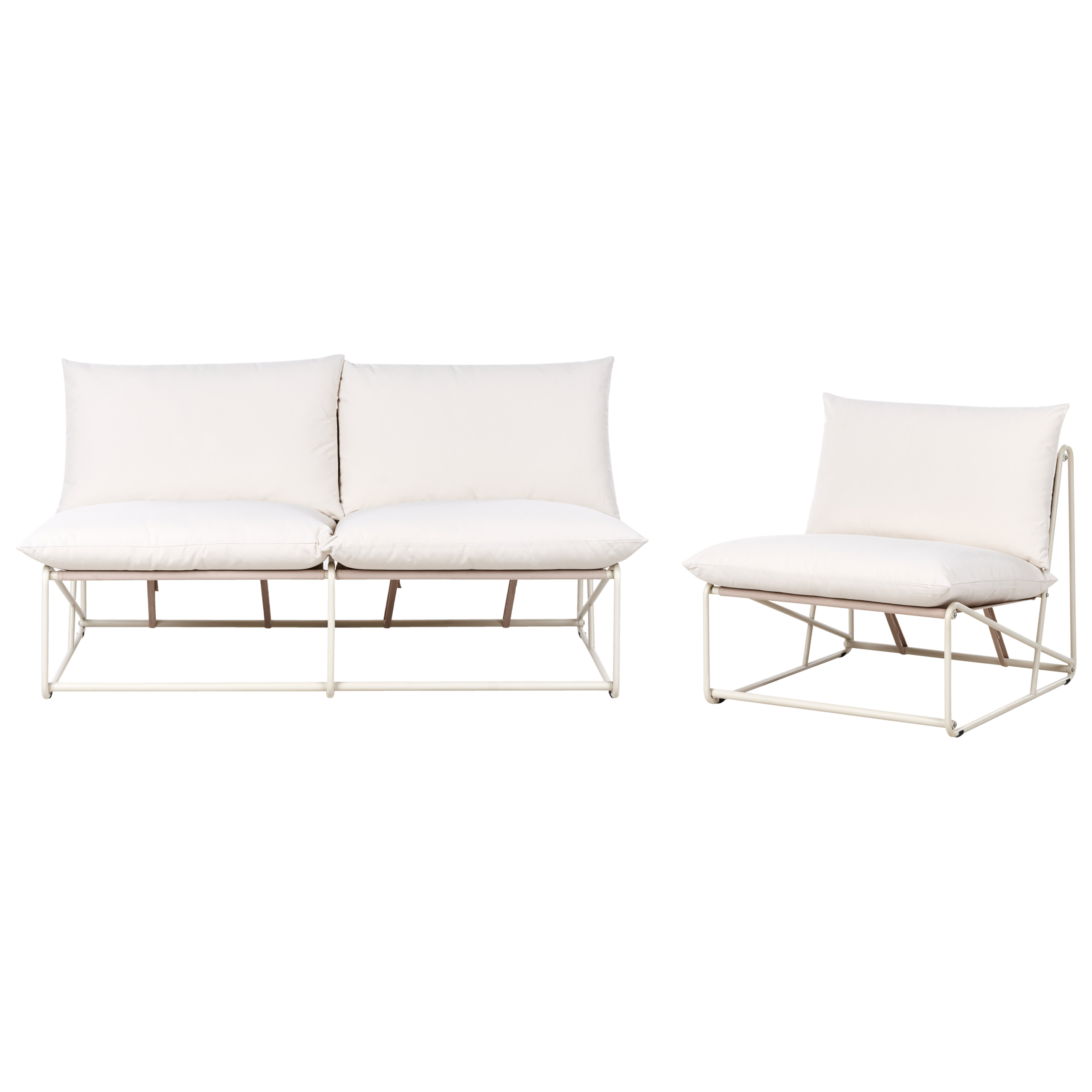 Ulkosohvaryhmä 3-istuttava PICO metalli Vaaleanbeige