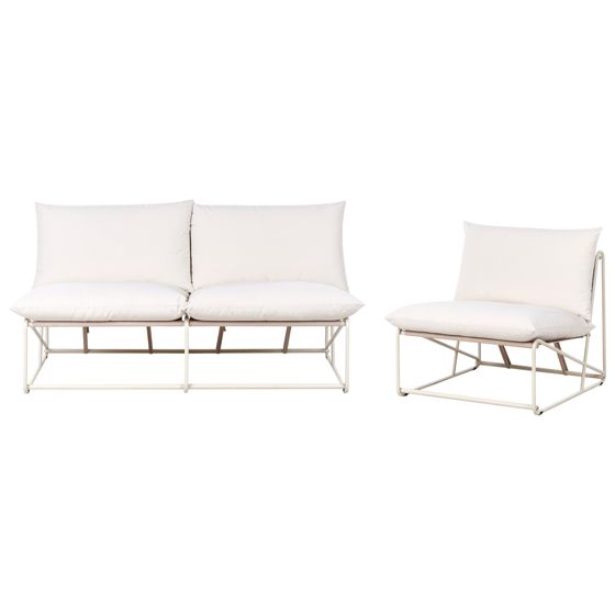 Ulkosohvaryhmä 3-istuttava PICO metalli Vaaleanbeige