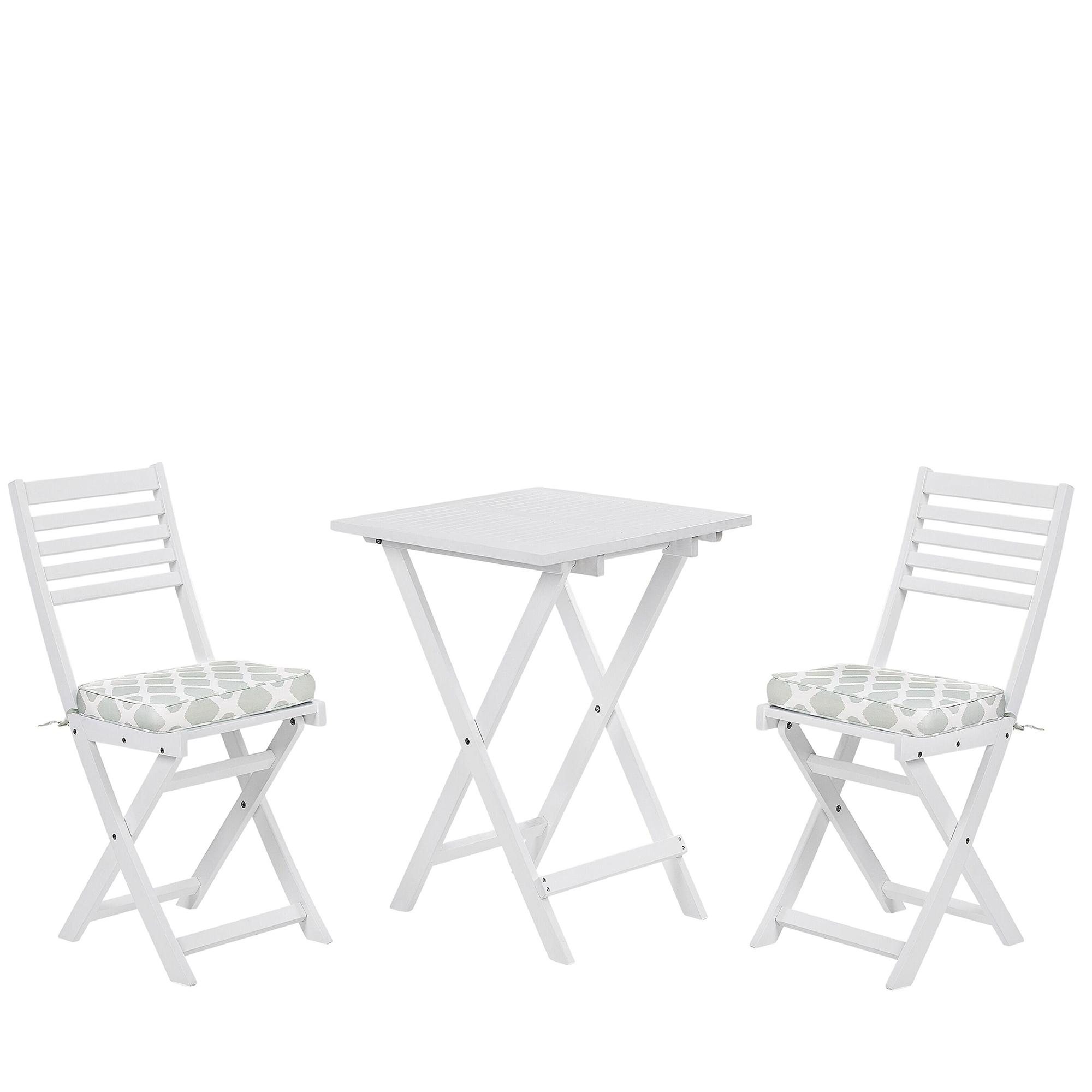 Bistrosetti tyynyillä taitettava FIJI akaasia Valkoinen