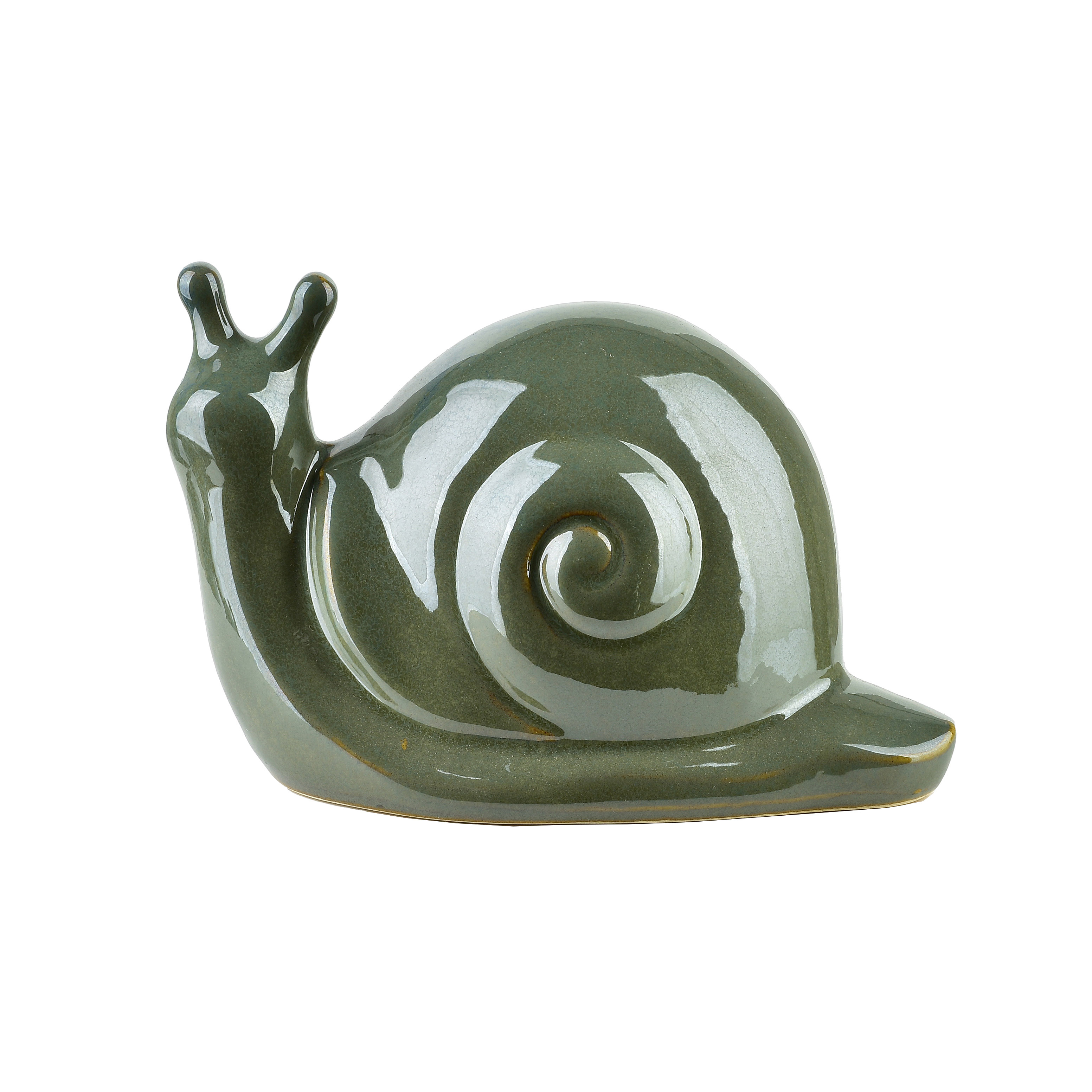 Koristefiguuri keraaminen MAVE GREEN etana 19x11x11 cm vihreä 1 kpl