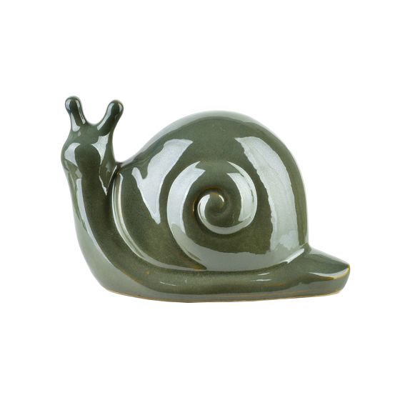 Koristefiguuri keraaminen MAVE GREEN etana 19x11x11 cm vihreä 1 kpl