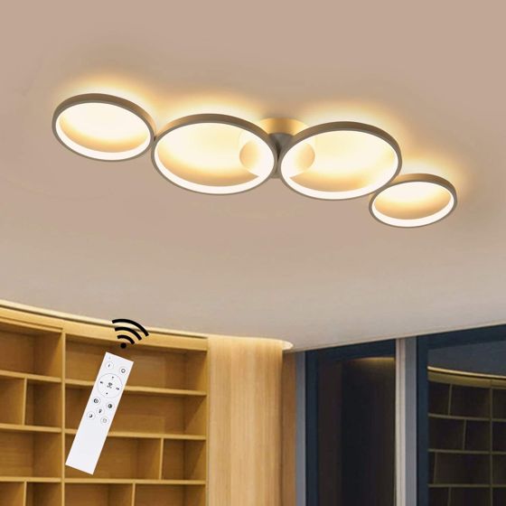 NETTLIFE himmennettävä LED - kattovalaisin, 55W moderni Valkoinen pyöreä, rengas Kaukosäätimellä, 88cm makuuhuoneeseen, olohuoneeseen