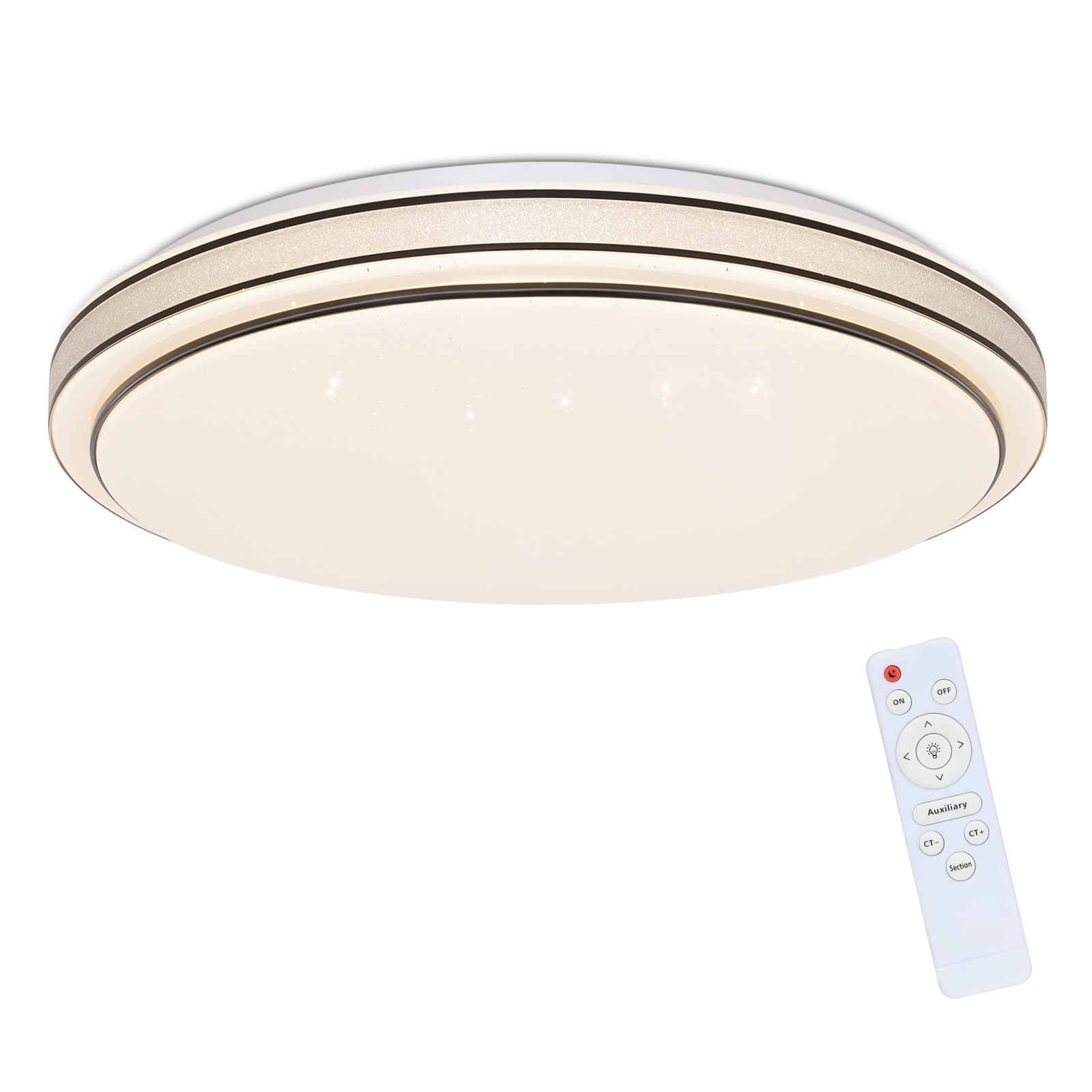 NETTLIFE moderni LED-kattovalaisin, pyöreä 27cm tähtitaivas, himmennettäväKaukosäätimellä, 23 W, makuuhuoneen lamppu, olohuoneeseenKeittiöön