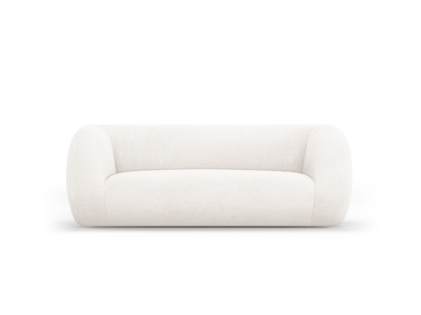 Cosmopolitan Design bouclé-sohva, "Essen", 2-istuttava, 210 × 95 × 86 cm, Baloo, mustat muovijalat