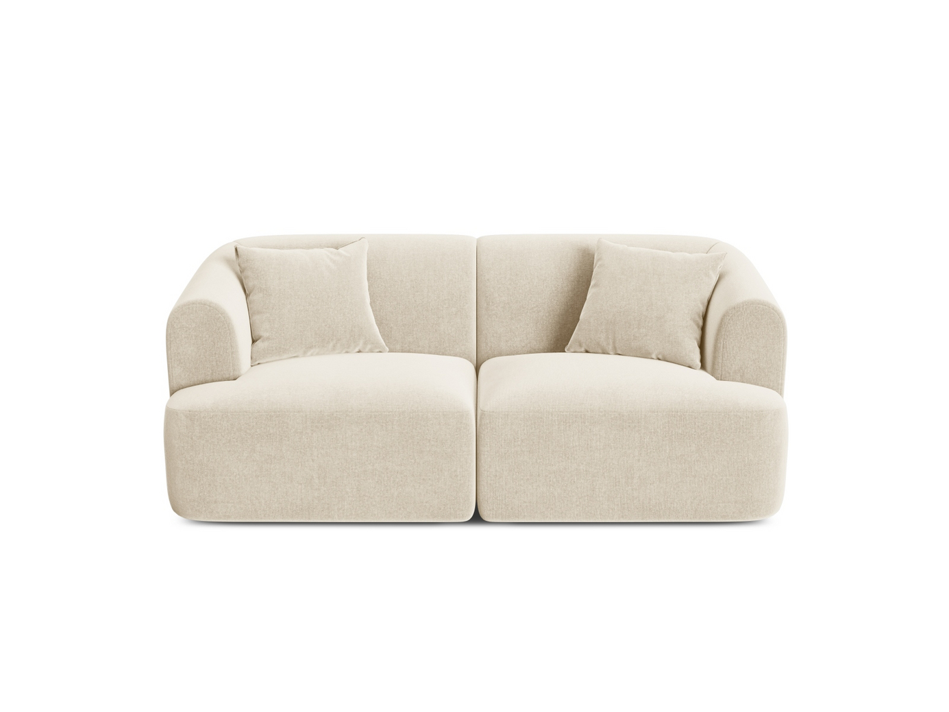 Cosmopolitan Design samettimoduulisohva, "Campi", 2-istuttava, 180 × 90 × 70 cm, Vogue, mustat muovijalat