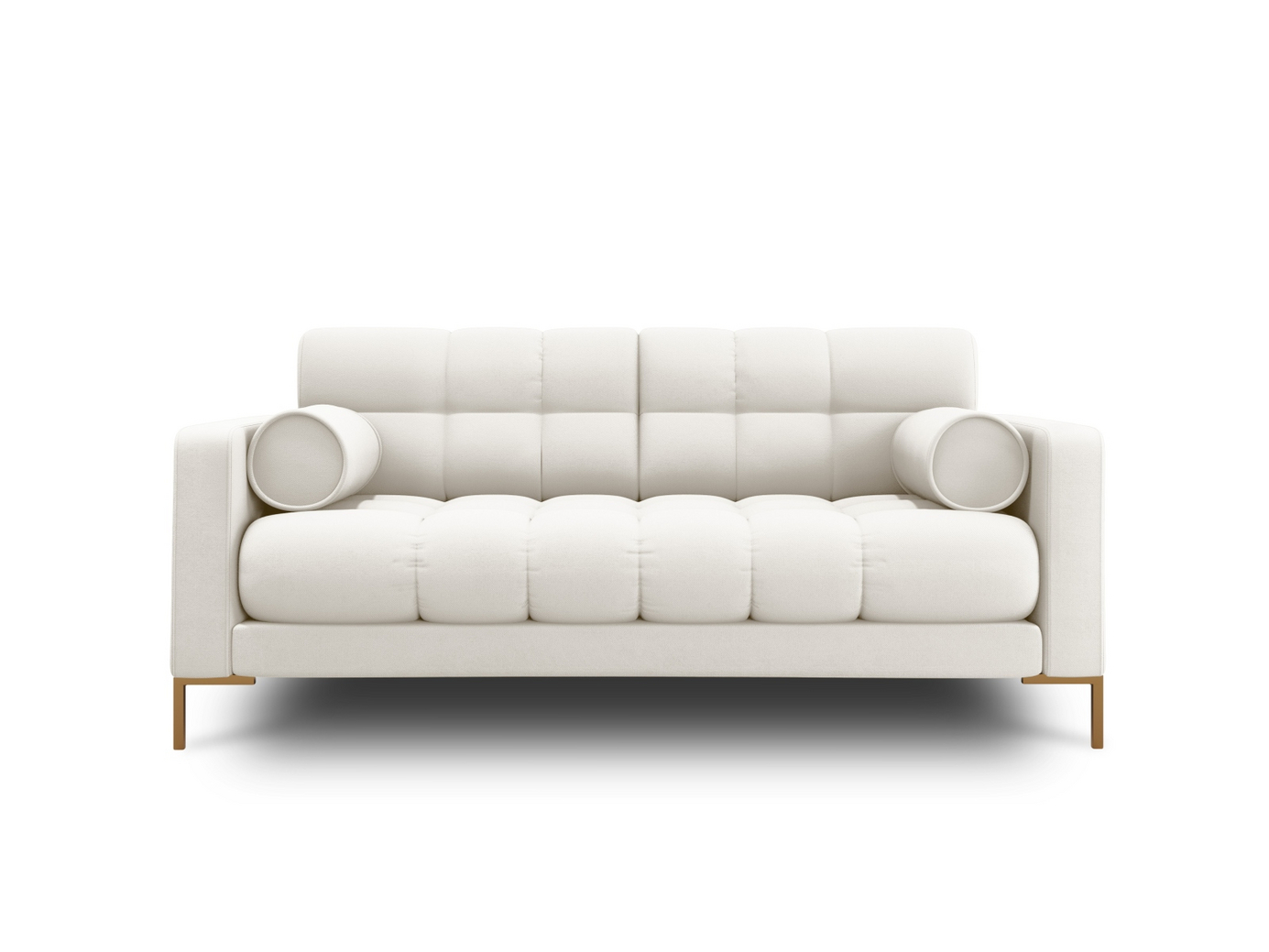 Cosmopolitan Design sohva, "Bali", 2-istuttava, 152 × 96 × 75 cm, Neve, kullanväriset metallijalat