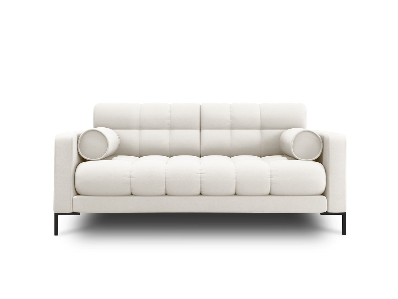 Cosmopolitan Design sohva, "Bali", 2-istuttava, 152 × 96 × 75 cm, Neve, mustat metallijalat