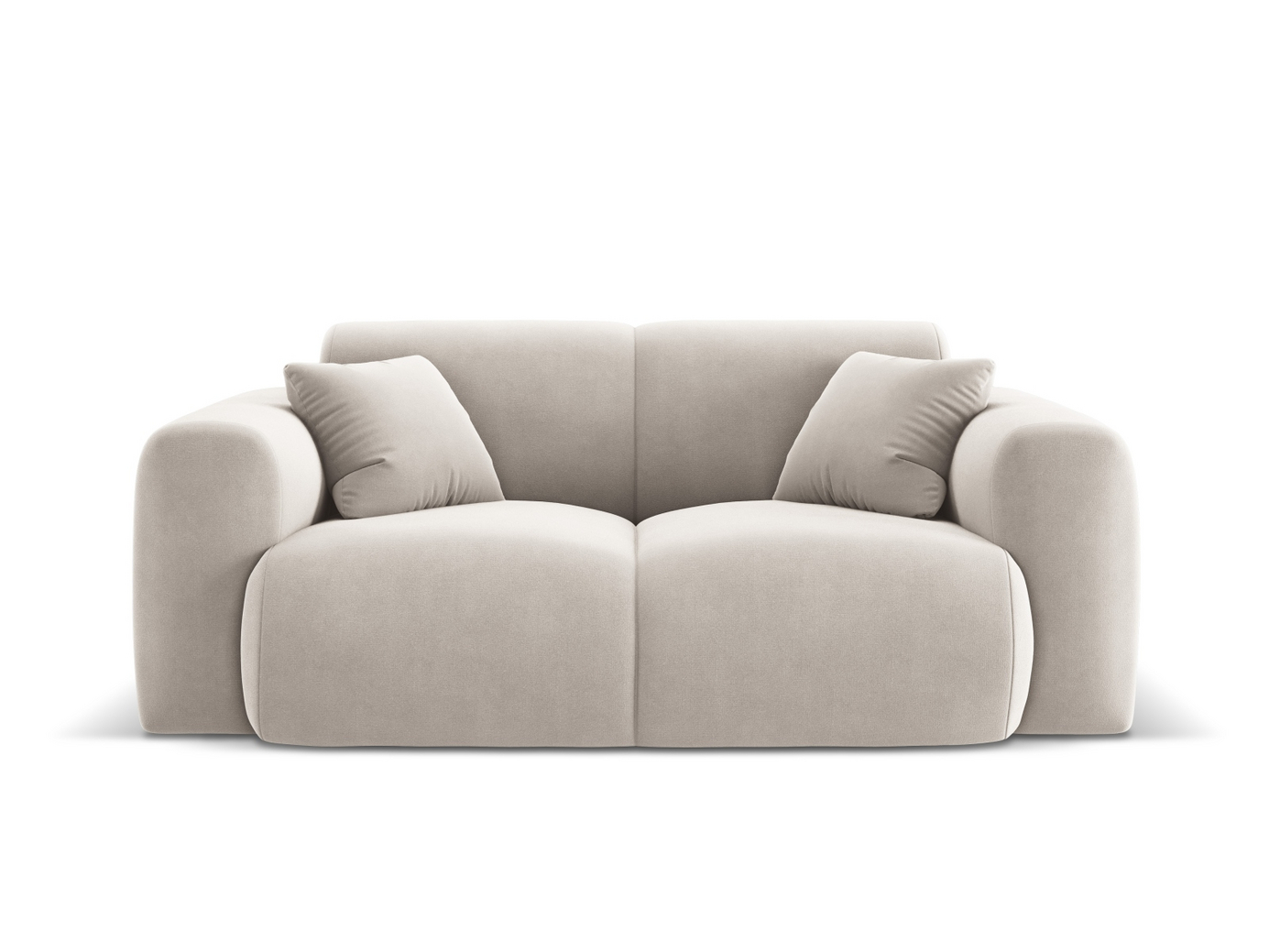 Cosmopolitan Design samettisohva, "Nolio", 2-istuttava, 170 × 95 × 72 cm, Casino, mustat muovijalat