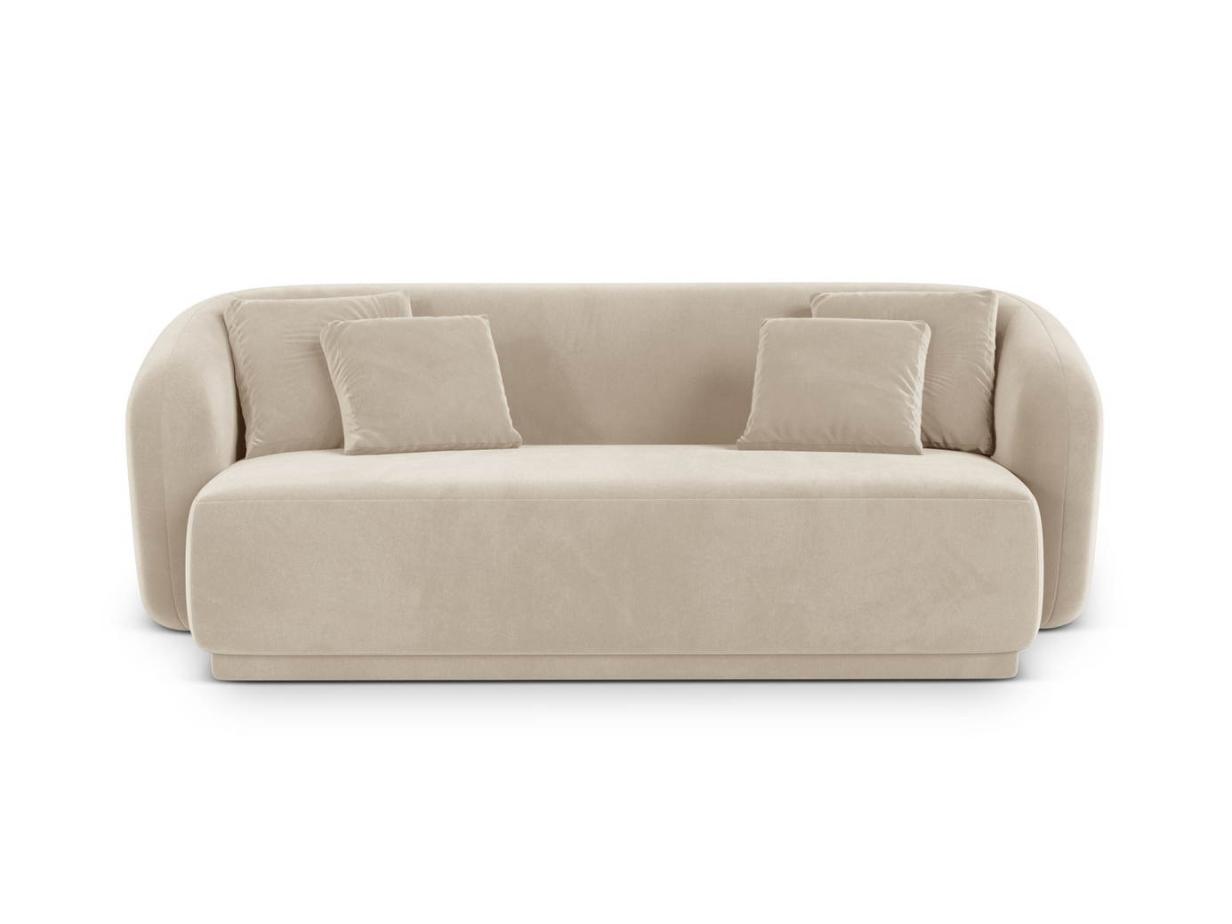 Cosmopolitan Design samettisohva, "Gomera", 2-istuttava, 180 × 93 × 74 cm, Salvador, mustat muovijalat