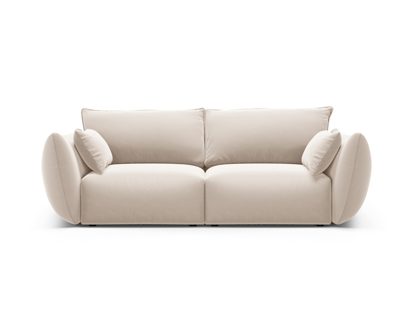 Cosmopolitan Design samettisohva, "Matera", 2-istuttava, 180 × 110 × 85 cm, Salvador, mustat muovijalat