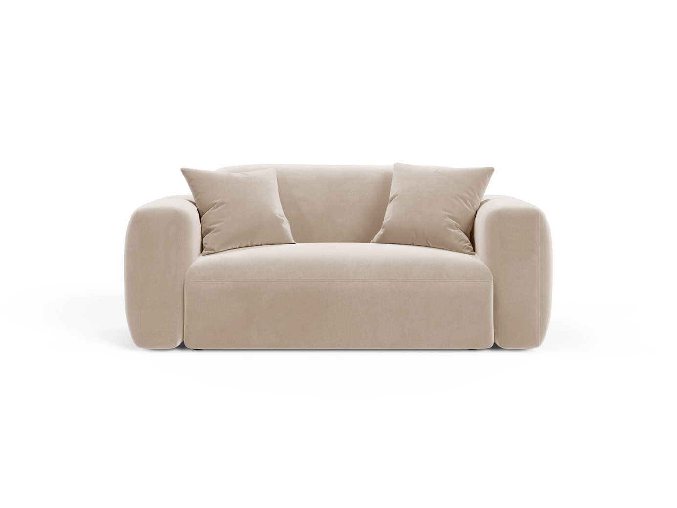 Cosmopolitan Design samettimoduulisohva, "Strino", 2-istuttava, 180 × 98 × 78 cm, Salvador, mustat muovijalat