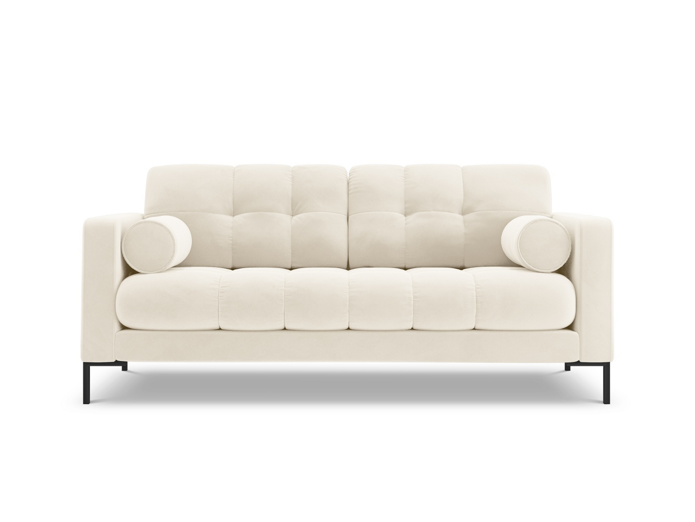 Cosmopolitan Design samettisohva, "Bali", 2-istuttava, 152 × 96 × 75 cm, Bluvel, mustat metallijalat
