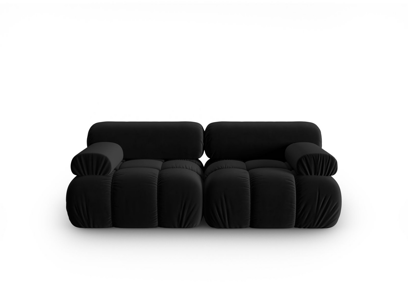 Cosmopolitan Design samettimoduulisohva, "Cortina", 2-istuttava, 188 × 94 × 70 cm, Bluvel, mustat muovijalat
