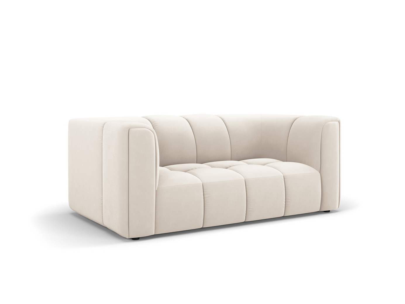 Cosmopolitan Design samettisohva, "Moritz", 2-istuttava, 166 × 96 × 70 cm, Bluvel, mustat muovijalat