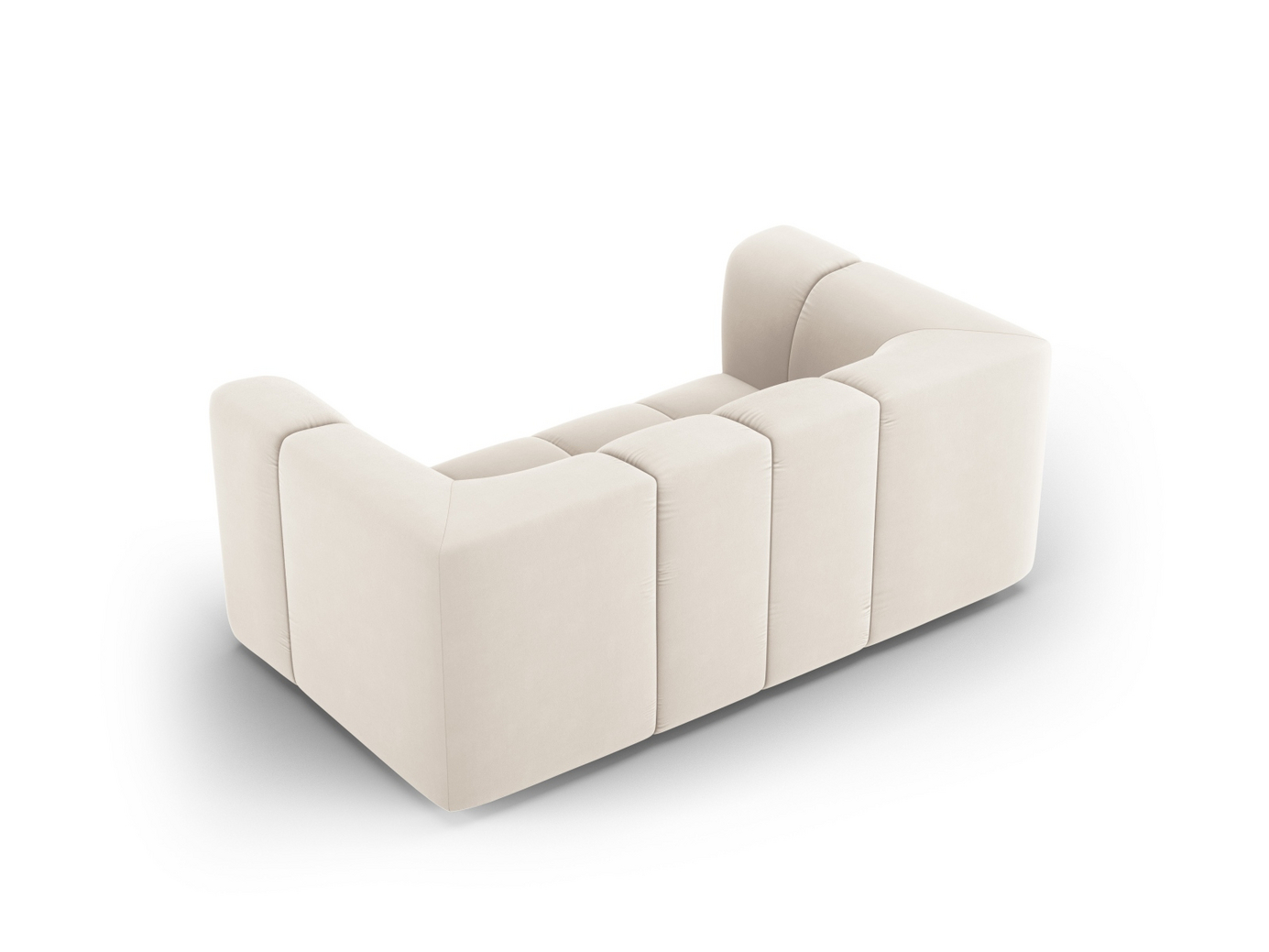 Cosmopolitan Design samettisohva, "Moritz", 2-istuttava, 166 × 96 × 70 cm, Bluvel, mustat muovijalat